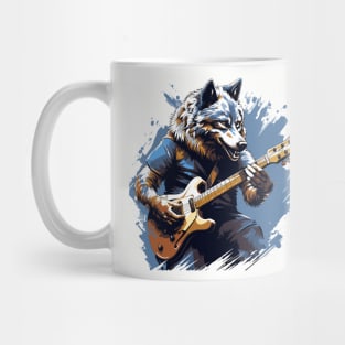 Wolf Playing Guitar Mug